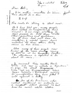 Brett Bilbrey Letter (April 14, 1979)